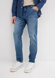 Stretchjeans i kraftig denim med avsmalnande ben, Relaxed Fit, bonprix