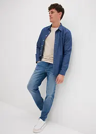 Stretchjeans i kraftig denim med avsmalnande ben, Relaxed Fit, bonprix