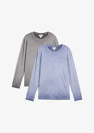 Långärmad T-shirt i ekologisk bomull (2-pack), bonprix