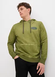 Sweatshirt med huva i ekologisk bomull, bonprix
