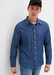 Långärmad jeansskjorta i ren bomull, bonprix