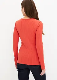 Ribbstickad topp med omlotteffekt, bonprix