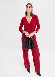 Jumpsuit med 3/4-ärmar och skärp, bonprix