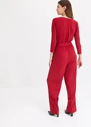 Jumpsuit med 3/4-ärmar och skärp, bonprix