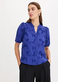 Kortärmad blus i ren bomull, bonprix