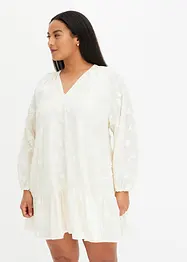 Klänning med blomapplikation, bonprix