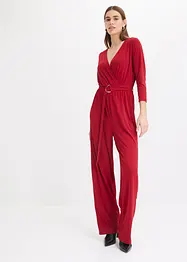 Jumpsuit med 3/4-ärmar och skärp, bonprix