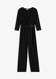 Jumpsuit med 3/4-ärmar och skärp, bonprix