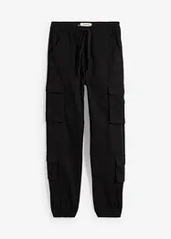 Stretchig cargobyxa i dra på-modell för barn, normal passform, bonprix