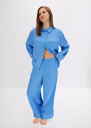 Pyjamas i oversized modell av vävt satinmaterial, bonprix