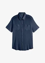 Kortärmad skjorta med krinklad look i ren bomull, bonprix