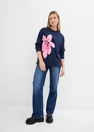Sweatshirt med tryck i bomullsmix, bonprix