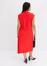 Midiklänning med drapering och asymmetrisk nederkant, bonprix