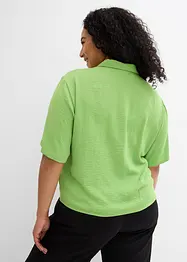 Blus av lätt kräpp i fyrkantig modell, bonprix