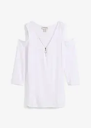 Cold shoulder-topp i följsam viskos, bonprix