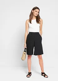 Bermudas med linne och bekväm hög midja, bonprix