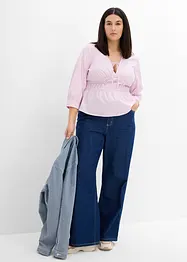 Rynkad blus med elastiska sömmar, bonprix