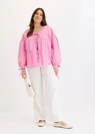 Blus med knytband, bonprix