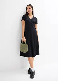 Jerseyklänning med omlottlook, bonprix