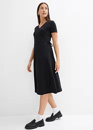Jerseyklänning med omlottlook, bonprix