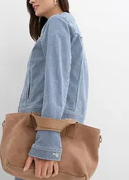 Randig jeansjacka i kort modell, bonprix
