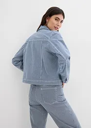 Randig jeansjacka i kort modell, bonprix
