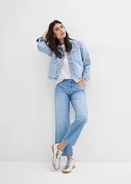 Straight Jeans Mid Waist med bekväm midja, cropped, bonprix