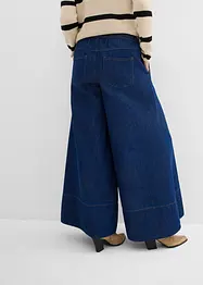 Jeans med vida ben, medelhög midja och resårlinning, bonprix