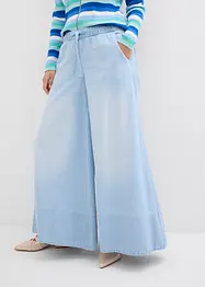 Jeans med vida ben, medelhög midja och resårlinning, bonprix