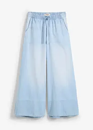 Jeans med vida ben, medelhög midja och resårlinning, bonprix