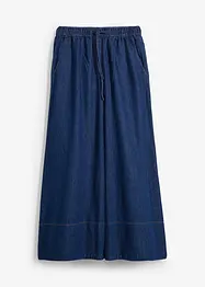 Jeans med vida ben, medelhög midja och resårlinning, bonprix