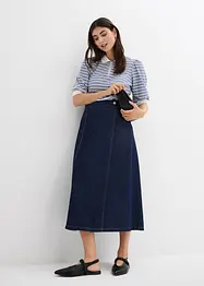Jeanskjol i omlottstil, Super Soft, bonprix
