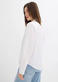 Skjortblus i ren ekologisk bomull, bonprix