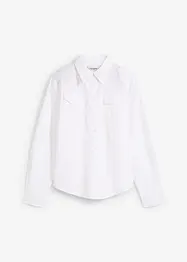Skjortblus i ren ekologisk bomull, bonprix
