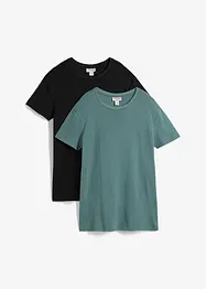 T-shirt i ribbat material, Slim Fit (2-pack), bonprix