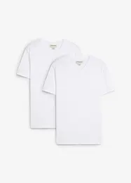 T-shirt i Slim Fit av ren ekologisk bomull (2-pack), bonprix