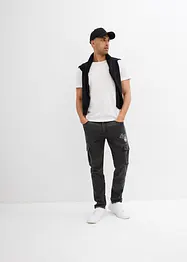 Regular Fit Cargo Jeans i dra på-modell, Tapered, bonprix
