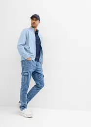 Regular Fit Cargo Jeans i dra på-modell, Tapered, bonprix