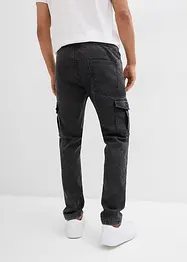 Regular Fit Cargo Jeans i dra på-modell, Tapered, bonprix