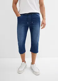 Regular Fit 3/4-jeans i dra på-modell av tunn denim, Straight (2-pack), bonprix