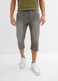 3/4-Jeans i dra på-modell av tunn denim, Regular Fit, Straight (2-pack), bonprix