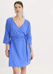 Miniklänning med omlottlook och skärp, bonprix