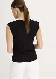Topp med vriden design i elastisk bomullsmix, bonprix