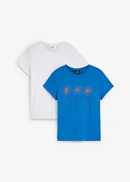 T-shirt i basmodell med tryck (2-pack), bonprix