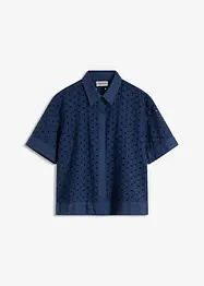 Blus med hålbroderi, bonprix