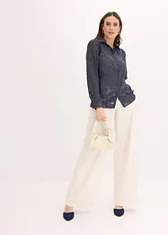 Blus i jacquardchiffong, bonprix