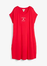 Jerseyklänning i mix av viskos och elastan med broderi, bonprix