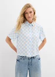 Kortärmad blus, rutig, bonprix