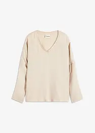 Topp med fladdermusärmar och satininfällning, bonprix