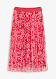 Plisserad kjol i jersey och mesh, bonprix